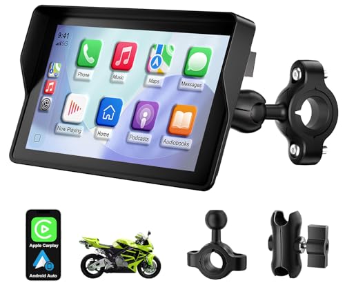 Image of YCV 5 inch Wireless CarPlay for Motorcycle Touchscreen with Android Auto, HD Waterproof Screen Portable GPS Navigastion System, Support Bluetooth Call, Music Play, Siri, Google Assistant, Vioce Control