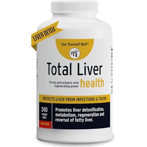 See Yourself Well Total Liver Health: Liver Cleanse, Detox & Repair Fatty Liver. Milk Thistle Extract, Dandelion Root, Yarrow, Burdock Root & Cynara (Artichoke) to Support Healthy Liver Function Cover