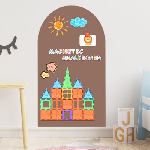 Removable Magnetic Chalkboard Wall Decal 16" x 40", Peel and Stick Reusable Chalk Board for Kids, Damage-Free Magnetic Chalkboard Wall Sticker for Classroom, Playroom, Homeschool & Kitchen, Coffee