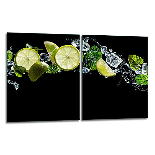 TMK - Plaque de protection universelle pour plaque de cuisson 2 x 40 x 52 cm 2 pieces Pour plaques de cuisson Protection contre les éclaboussures Planche a découper en verre trempé Décoration Epices