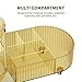 Rotating Makeup Organizer for Vanity, 2 Perfume Trays with 5 Compartments Cosmetic & Skincare Storage, Space Saving Beauty Organizers, Multi-Purpose Countertop Organizers for Bathroom, Desktop, Pantry