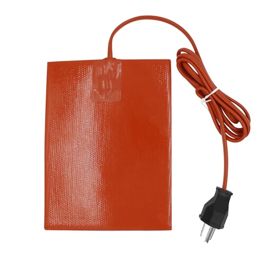 Car Engine Silicone Heating Pad 120v 300w 6x8 Inch Universal Engine Heater Car Oil Pan Heater Pad Electric Heater Pad Engine Block Oil Pan Tank Reservoir Container for Metal Surface (1 Pcs Orange)