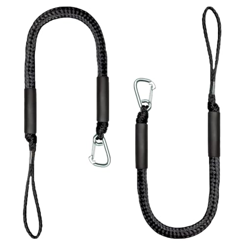 Nogcay Boat Bungee Dock Lines 2-Pack, 4ft Mooring Rope