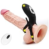 KMRD Anīllós Vìbràdòres Pěně para Parejas USB Recargable Silicona Anīlló Vìbràdòr Mujer Clítøríș VBìbràdòr Hombre para Másculino Pěněs con 10 Vḯbrầcḯón Eróticós