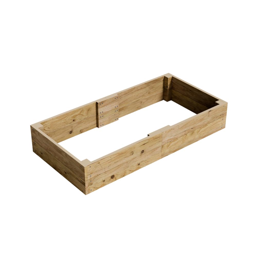 Conka Garden - Wooden Raised Bed Kit - Large Garden Planters for Vegetables, Herbs, Flowers – Start Growing Plants Earlier & Better - Durable & Resistant FSC Treated Timber 30cm H, 90cm x 180cm