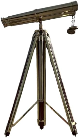 18" Brass Binoculars on 60" Brass Tripod, Nautical Home Decor, Valentine's & Galentine's Day Gift