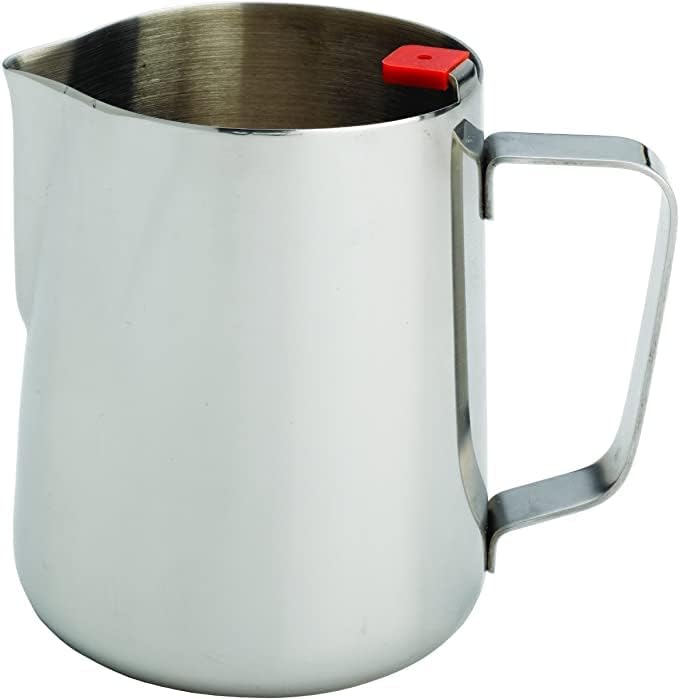 RattlewareStainless Steel 32 oz Thermometer Clip Pitcher - Ideal For Home, Cafe, Restaurant, Hotel, Office, or Commercial Use - Steaming and Frothing Pitcher Trusted by Most Barista
