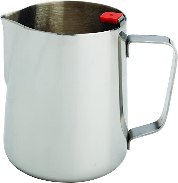 RattlewareStainless Steel 32 oz Thermometer Clip Pitcher - Ideal For Home, Cafe, Restaurant, Hotel, Office, or Commercial Use - Steaming and Frothing Pitcher Trusted by Most Barista