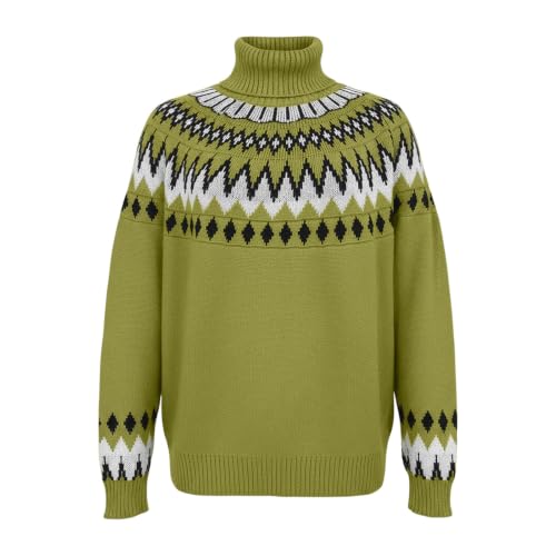 Oversized Sweater for Women High Neck Plus Size Knit Tops Casual Pullover - image 5