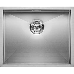 Fregadero Esquina Bajo Encimera Fregadero de Cocina Mizzo Quadro 50-40 | 1 Seno | Acero Inoxidable 304 | Para Mueble de 60cm | Montaje Bajo o Sobre Encimera o al Ras | Esquinas rectas (Radio 0mm) | Grosor Acero 1.2mm