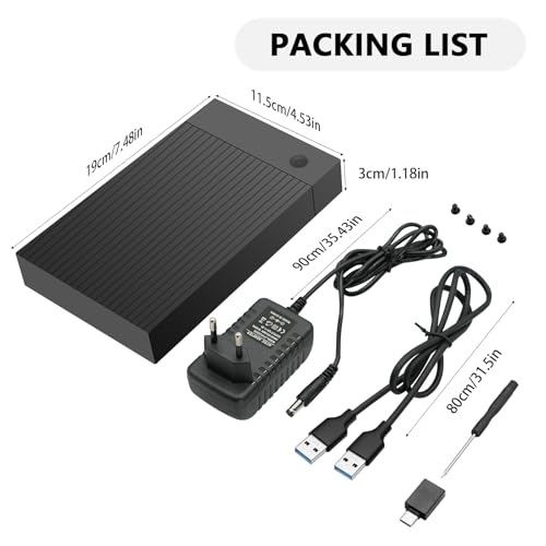Evita pérdidas de datos con esta carcasa disco duro 3.5 con adaptador de corriente estable 7