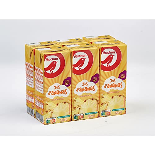 AUCHAN Briquettes jus d'ananas 6 x 20 cl