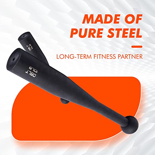 Oblt Fit Steel Indian Clubs For Training- 5Lb 10Lb 15Lb Clubbell For Fitness,Steel Club For Exercise,Strength Training Workout Macebell,Weighted Club Bar For Exercise (15) #TOP3