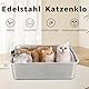 HOUSLUX XXL Katzenklo 50 * 35 * 15CM, Katzenklo Groß, Niemals Gerüche, Rostfrei, Antihaft Glatte Oberfläche，Katzentoilette Großes Fassungsvermögen für Leichtere Reinigung (Edelstahl, 50 * 35 * 15CM)