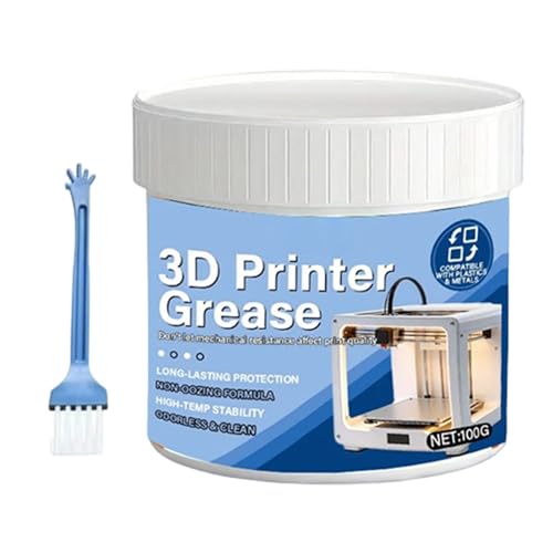 Lubricante para impresora 3D – 100g con cepillo | Grasa de litio blanca   para cojinetes de engranajes de guía lineal   Reducción de fricción antioxidante para máquinas CNC con núcleo de presió