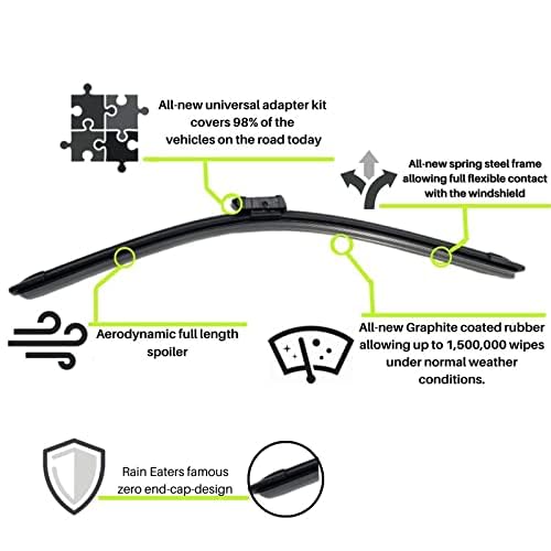 Image of Oshotto Frameless (O.E.M Type) Wiper Blades Compatible with Mercedes Benz GLE 2015-2020 (26 inch / 24 inch)
