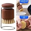 Natural Wood Handle Pig Bristles Pot Brush For Iron Cookware Maintenance And Cleaning #1