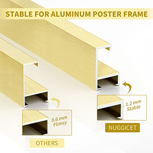 Nuggicet 24X36 Picture Frame Gold Or 20X32 With Mat, Aluminum Metal Wall Mount Acrylic Photo Frame For Artwaork,Uv Acrylic,Poster,Wedding Photo,Family Picture Or Oil Painting #TOP4