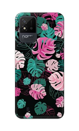 Image of Printed Hard Back Cover for Realme Narzo 50i Back Cover (Seamless Leaves) -190724(EA)