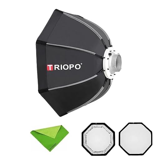 Triopo K2-65 Soft Box 25.6in/65cm Octagon Softbox Quick Release, Bowen Mount Umbrella Photography Softbox Modifier Light Diffuser for Bowen Mount Flash Speedlight Speedlite LED Video Light