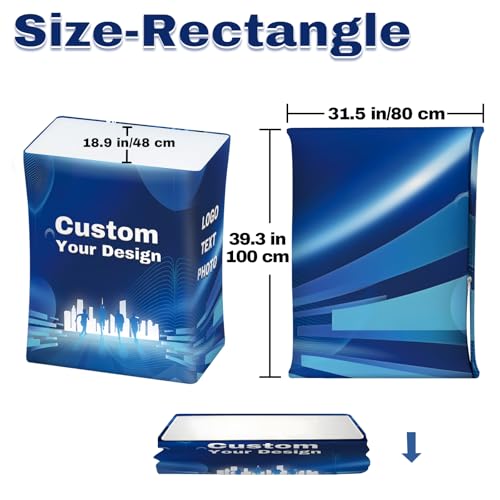 Customized Backlit LED Counters & Podiums - Portable Aluminum Hydraulic Pop-Up Rectangle Table for Trade Shows, Events, Weddings & Parties - Thumbnail 2