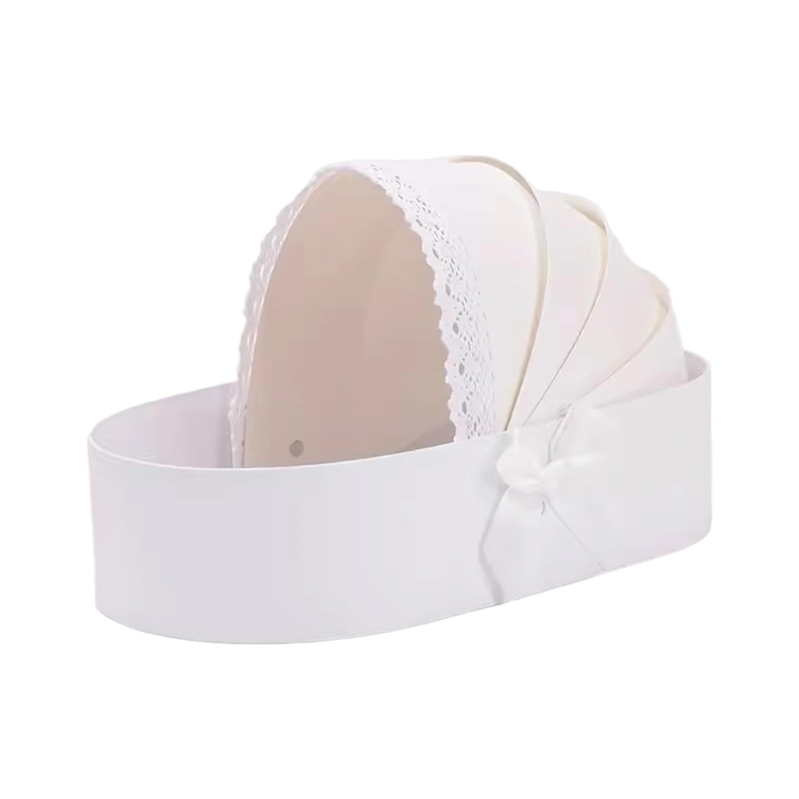 Osniyaw White Cradle Shape Flower Basket Empty Basket Cardboard Baby Shower Wedding Valentines Flower Arrangement Box