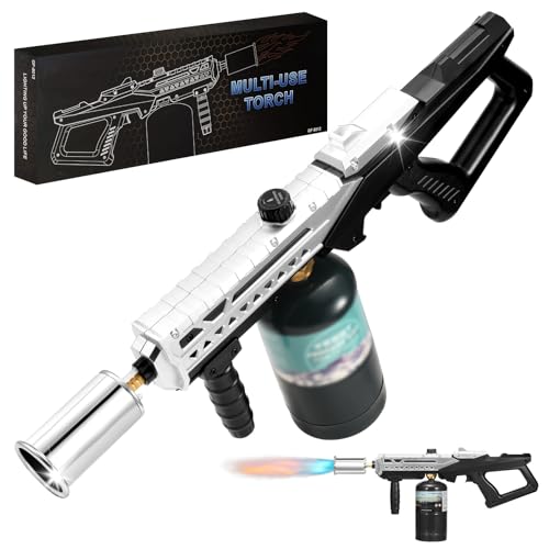 Powerful Propane Torch Gun, Cooking Torch With Adjustable Flame, 800,000BTU Flamethrower Blow Torch for BBQ, Campfire, Searing Steak, Camping (Propane Tank Not Included)