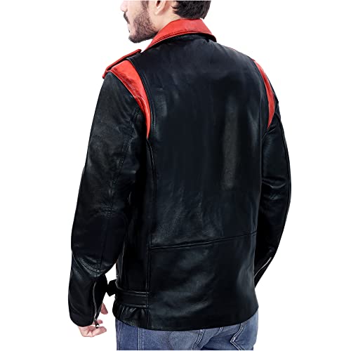 Image of Men Leather Jacket - Lambskin Winter Vintage Motorcycle Biker Jacket, Coat Soft & Stylish Moto Ride & Racing Jacket's