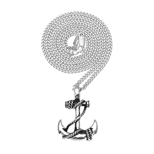 Collier ancre motard vintage pour style rock en road trip et soirées