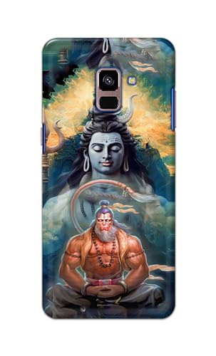 Image of PRINTFIDAA Printed Hard Back Cover Case for Samsung Galaxy A8 Plus | A8+ Back Cover (Lord Shiva and Hanuma) -112
