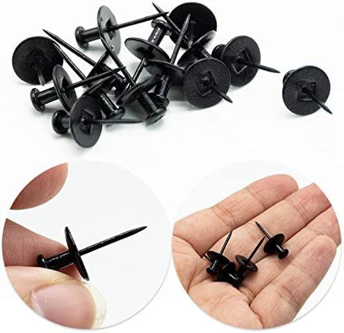 20pcs Picture Hangers Nails Double-Headed Wall Nails Pushpin Hook Hangers Decorative Push Pin Hooks for Home Classroom Office Study Room Drywall (Black)