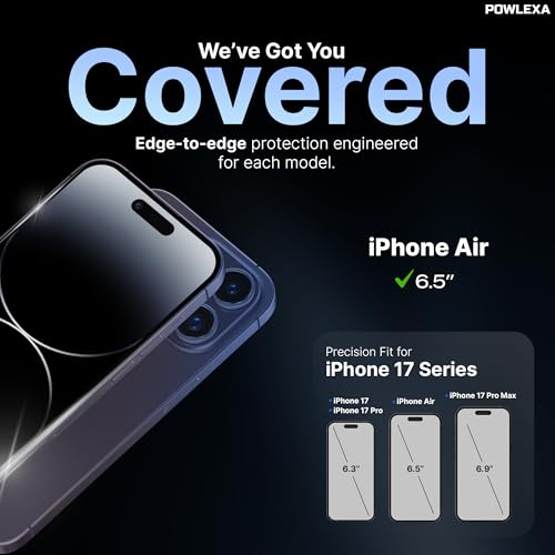 Image of 2 Pack Screen Protector for iPhone Air 6.5 inch, Tempered Glass 9H+ Hardness 12FT Military Grade Protection Shatterproof HD Clear, Easy Installation Frame [Not for 17 /17 Pro /17 Pro Max] 2025