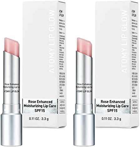 Atomy Lip Glow 3.3g x 2 EA - Moisturizing Lip Care Treatment Balm with Natural Pink Color