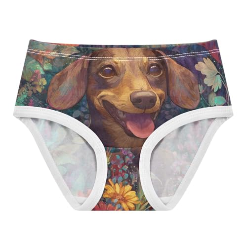 Girls Underwear Soft Cotton Dachshund Kids Panties in Sizes 2/3t, 4t, 5t, 6 and 8