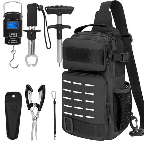 THKFISH Kit de Pesca 7 Piezas con Mochila, Alicates, Balanza Digital y Herramientas para Remover Anzuelos miniatura 1