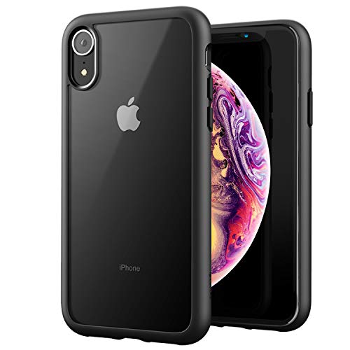 ZUSLAB iPhone XR Funda, Tough Fusion Claro PC Back, Parachoques Goma Suave Espacio aéreo, Anti-rasguños Híbrido Cubierta para Apple iPhone XR - Negro