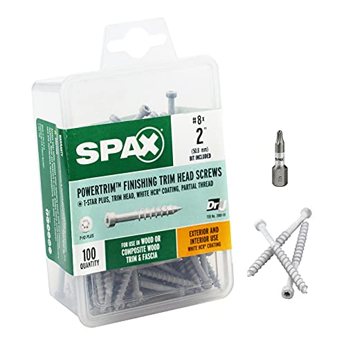 SPAX #8 x 2�C���` �G�N�X�e���A/�C���e���A �g�����w�b�h �ؐ��R���|�W�b�g�l�W �z���C�g �p���[�g���� �g���N�X T-Star Plus (100 EA) �r�b�g�t�� �h�K