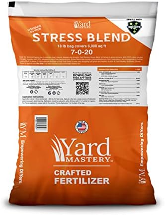 7-0-20 Summer Lawn and Turf Stress Granular Fertilizer Blend with Bio-Nite™ (18lb Bag - Covers 6,000 Square Feet) with 7% Nitrogen, 3% Iron & 20% Potash - Safe for All Lawns - Apply All Year Round