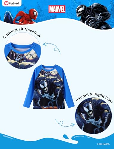 Image of Disney Marvel Spiderman Swimsuit Rash Guard Shirt & Swim Trunks Stitch Boys Swim Set UPF 50+ Summer Kids Bathing Suit 3M-13T