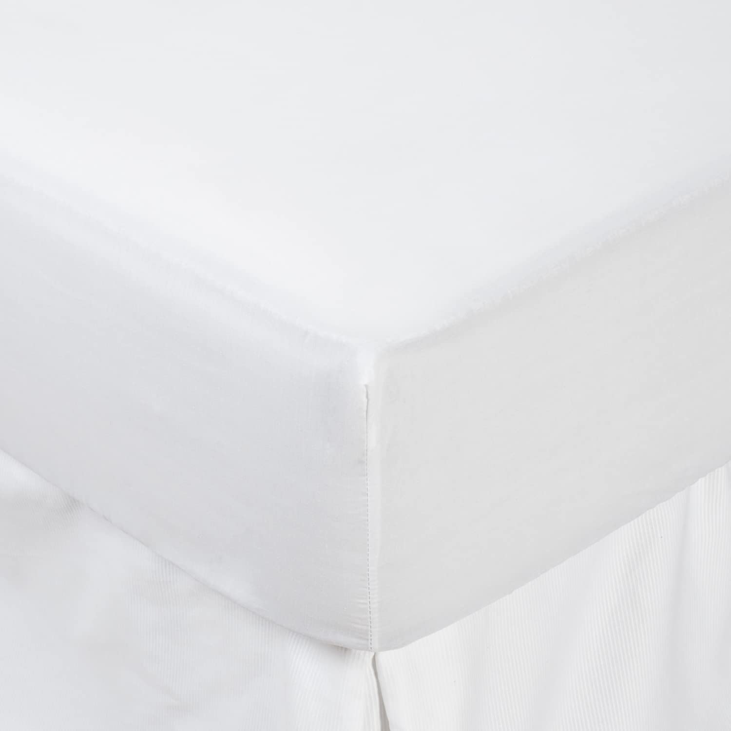 Parure de lit blanche 180x200 Genil lavable en machine pour grand lit