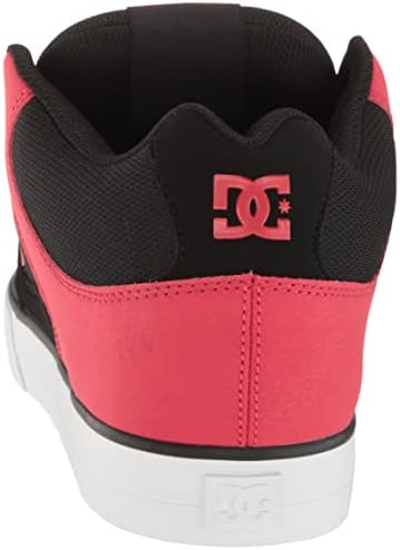 DC Men's Pure Mid Skate Shoe, Black/RED, 12 | Image 2