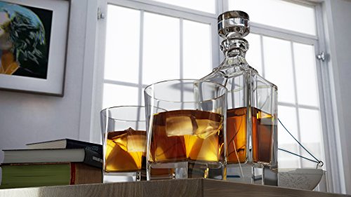 Miko Crystal Decanter Set With 6 Double Old Fashioned Glasses #TOP4