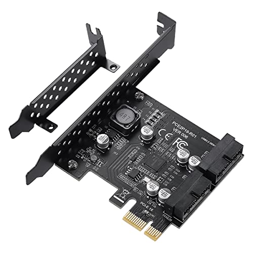 Carte d'extension PCIE USB 3.2 GEN1 D720201 double 19 broches Windows 11