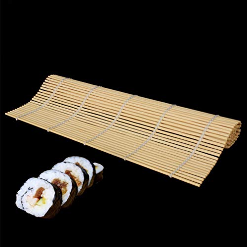 DOITOOL 1 peça de tapete de bambu para sushi, 24 x 24 cm, tapete quadrado para fazer sushi, kit para