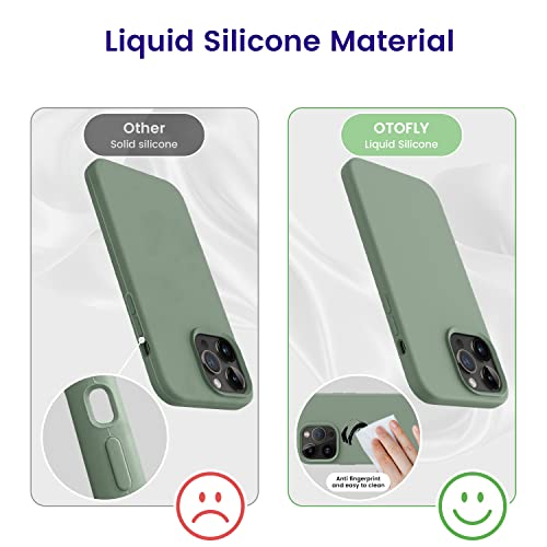 Otofly Designed For Iphone 14 Pro Max Case, Silicone Shockproof Slim Thin Phone Case For Iphone 14 Pro Max 6.7 Inch (Calke Green) #TOP3
