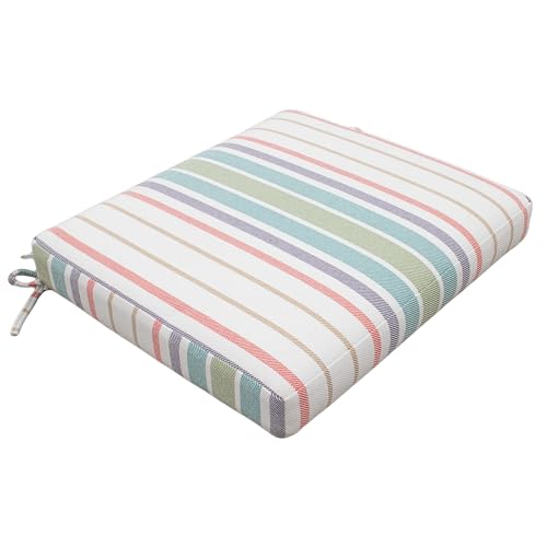 Tommy Bahama Sunbrella® Fabric 1-Piece Outdoor Knife Edge Dining Chair Cushion, 20" W x 19" L, Bandeau Pastel