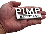 CDD Pimp Edition Car Badge Car Side Rear Front Hood Trunk Door Fender Bumper Emblem Replacement for F150 F250 F350 Chevy Silverado 1500 2500 Chevrolet C10 C15 (Chrome/Black)