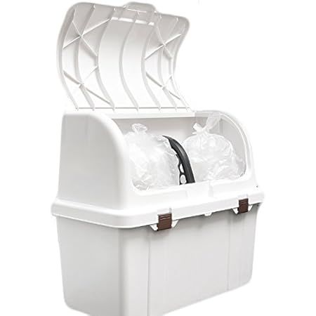 Amazon Co Jp ゴミ箱 屋外 ベランダ 大容量 ゴミ袋45l3個入る おしゃれ ホワイト かわいい エクステリア 道具 ベランダ用ごみ箱 ストッカー ホーム キッチン