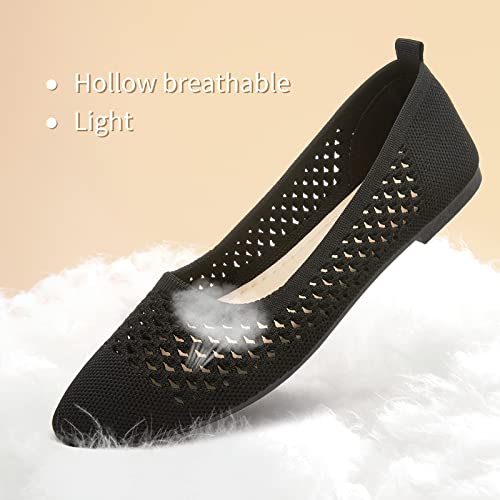 Image of hash bubbie Women's Mesh Flats Shoes Ballet Dress Shoes | knit dressy slip on business non slip breathable casual comfortable pointed toe loafers