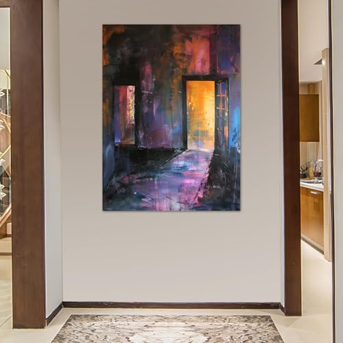 Toile abstraite colorée chambre décoration murale moderne - 4